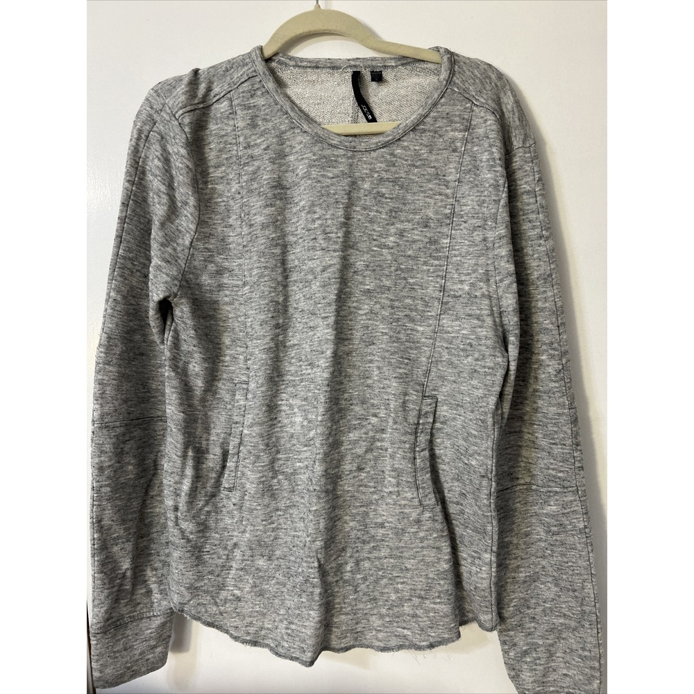 Joe's  Marled Gray Long Sleeve Sweater‎ Raw Hem Cotton Wool  Blend With Pockets